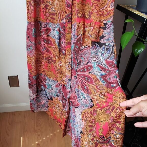 BEAUTIFUL PRINT BUTTON MAXI DRESS BOOHOO SIZE S - Picture 5 of 8